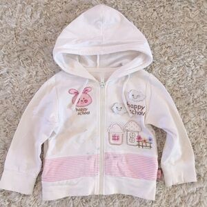 Toddler Girls Cotton Zip Up Hooded Sweatshirt